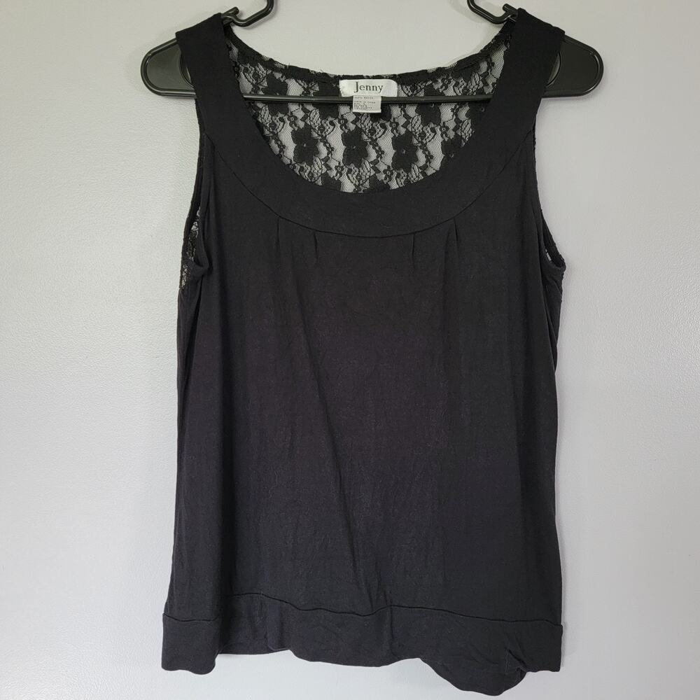 Lace Black Cami Tank Womens Sz L Y2K Coquette Feminine Witchy Whimsygoth Jenny